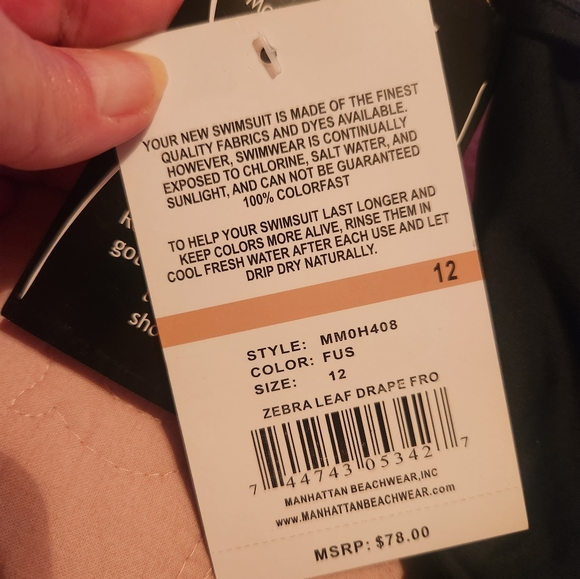 Nwt Maxine of Hollywood 1pc Bathing Suit size 12 - Picture 5 of 7
